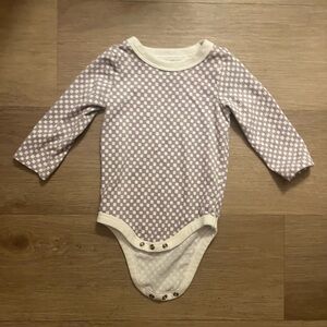 Cat & Jack Lavender and White Checker Long-Sleeve Baby One-Piece